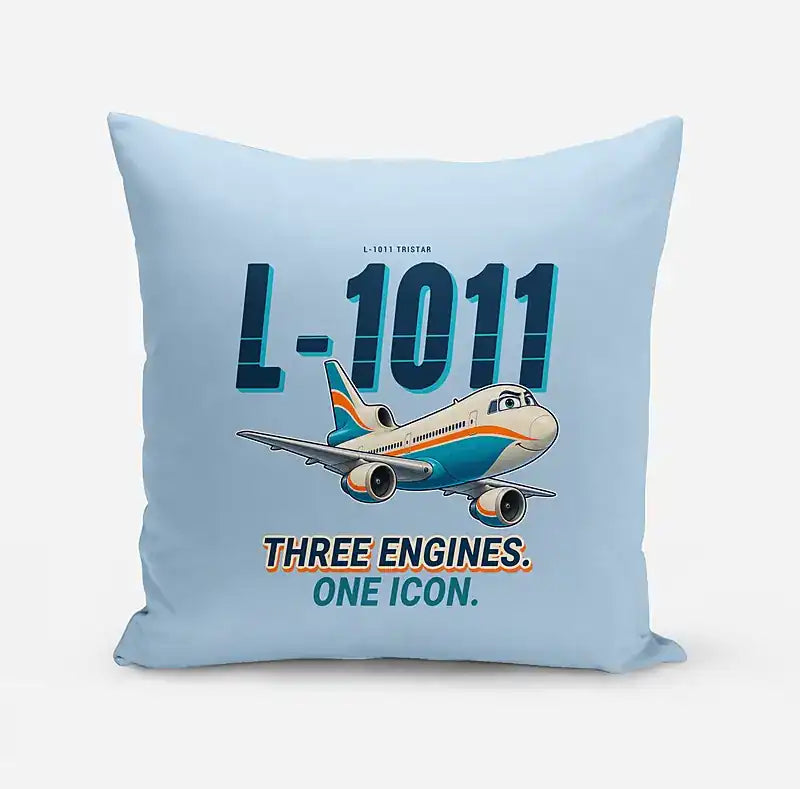 L-1011 TriStar - Cartoon - Pillow - Light Blue