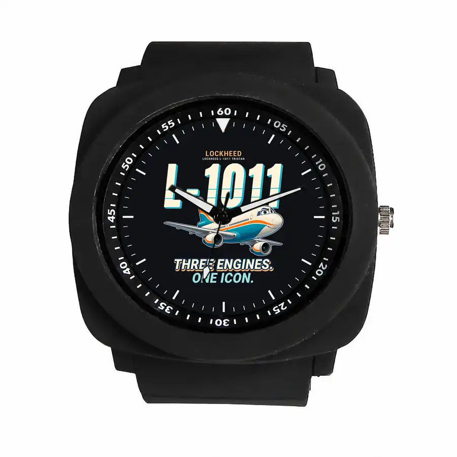 L-1011 TriStar - Cartoon - Rubber Strap - Black