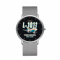 Thumbnail for L-1011 TriStar - Cartoon - Slim Mesh - Silver and Silver Stainless Steel Strap