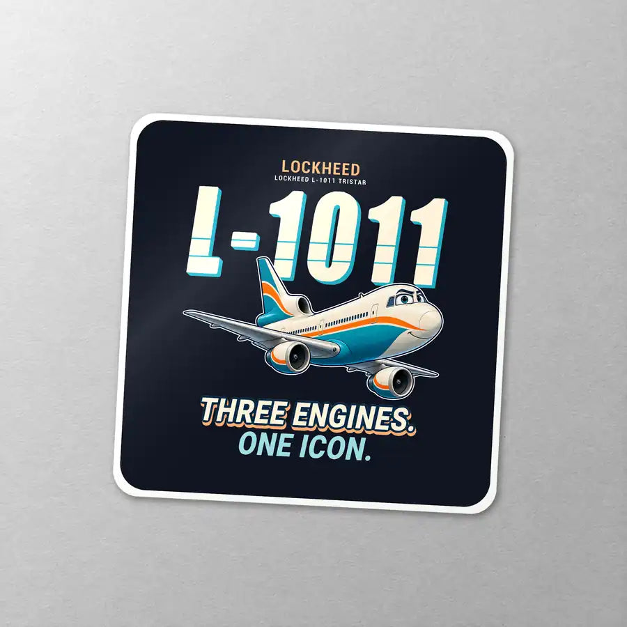 L-1011 TriStar - Cartoon - Square Sticker - Close-up