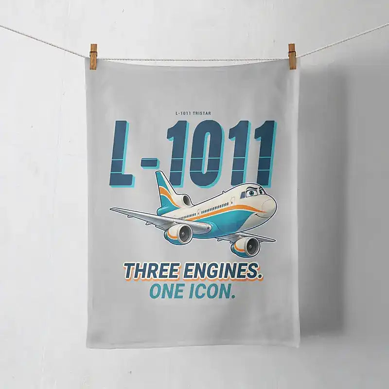 L-1011 TriStar - Cartoon - Towel - Light Gray