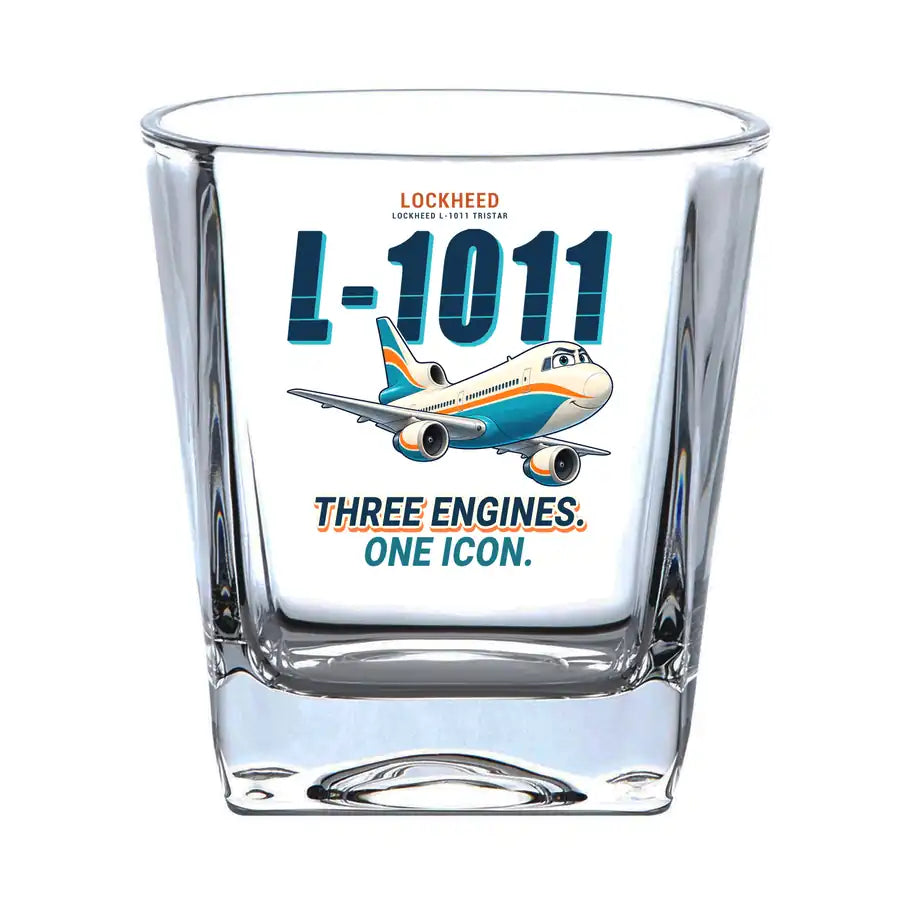 L-1011 TriStar - Cartoon - Whiskey Glass
