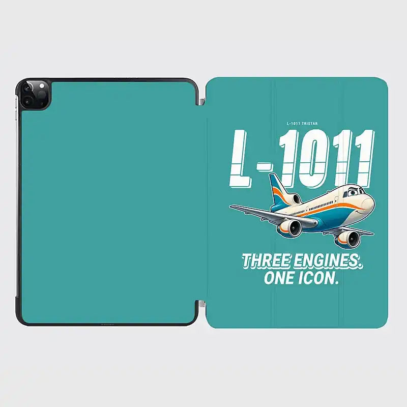 L-1011 TriStar - Cartoon - iPad Case - Turquoise