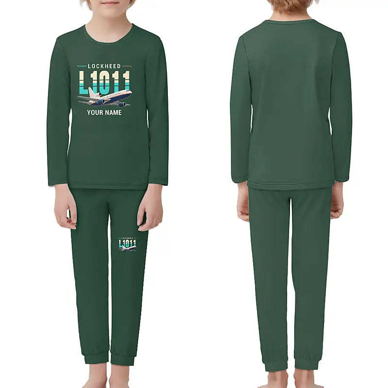 L-1011 TriStar - Children Pajamas - Original Chest + Name - Dark Green
