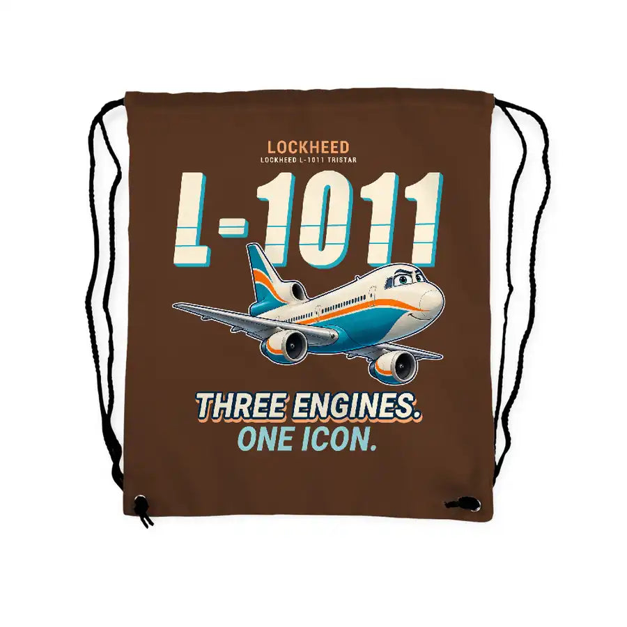 Lockheed L-1011 TriStar - Drawstring Bag - Cartoon - Brown