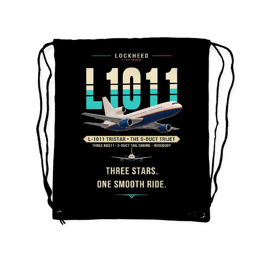 Lockheed L-1011 TriStar - Drawstring Bag - Original - Black