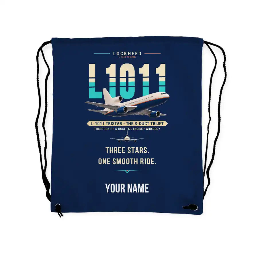 Lockheed L-1011 TriStar - Drawstring Bag - Original + Name - Dark Blue