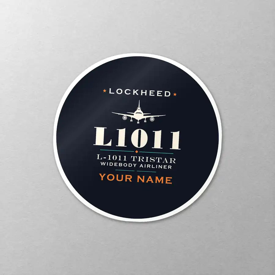 L-1011 TriStar - Heritage + Name - Circle Sticker - Close-up