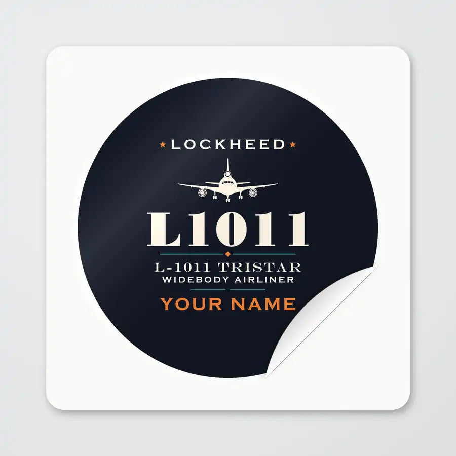 L-1011 TriStar - Heritage + Name - Circle Sticker - Peel