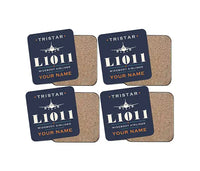 Thumbnail for L-1011 TriStar - Heritage + Name - Coaster Set - Navy Blue