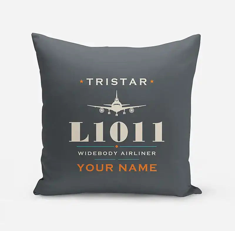 L-1011 TriStar - Heritage + Name - Pillow - Gray