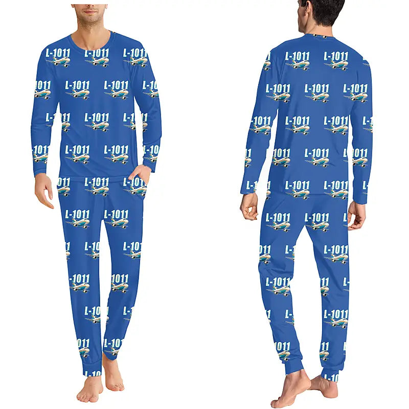 L-1011 TriStar - Men Pajamas - Cartoon Pattern - Blue