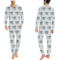 Thumbnail for L-1011 TriStar - Men Pajamas - Cartoon Pattern - Light Gray