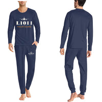 Thumbnail for L-1011 TriStar - Men Pajamas - Heritage Chest + Name - Navy Blue