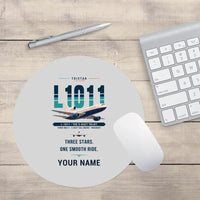 Thumbnail for L-1011 TriStar - Original + Name - Round Mouse Pad - Light Gray