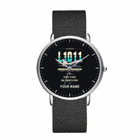 Thumbnail for L-1011 TriStar - Original + Name - Slim Mesh - Silver and Black Stainless Steel Strap
