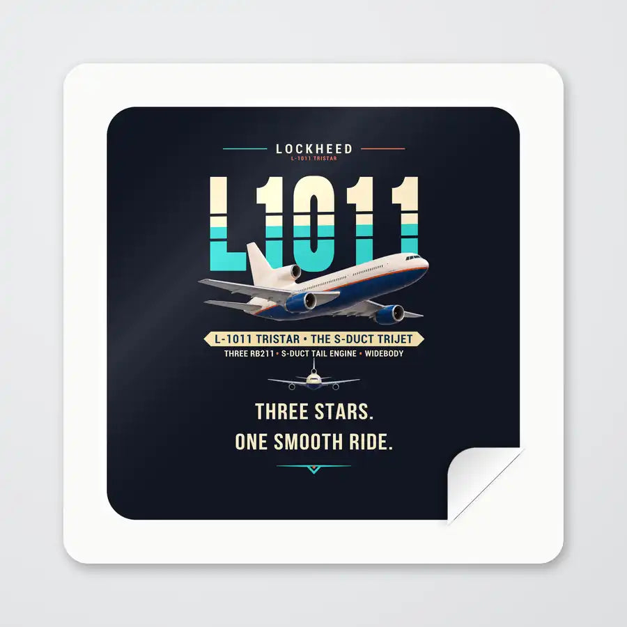 L-1011 TriStar - Original - Square Sticker - Peel