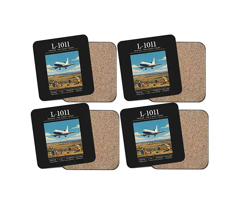 L-1011 TriStar - Poster - Coaster Set - Black