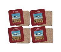 Thumbnail for L-1011 TriStar - Poster - Coaster Set - Dark Red
