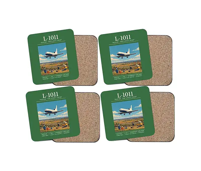 L-1011 TriStar - Poster - Coaster Set - Green