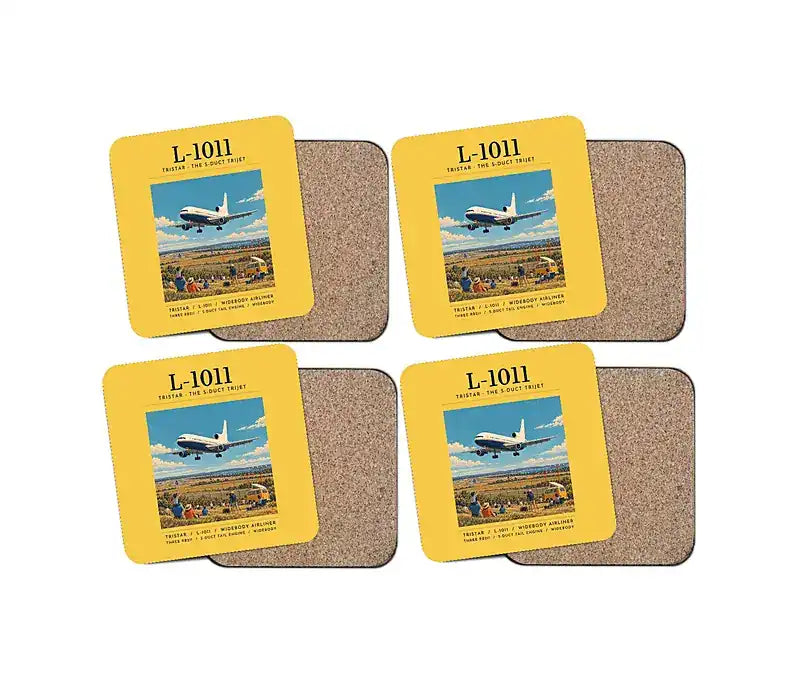 L-1011 TriStar - Poster - Coaster Set - Yellow