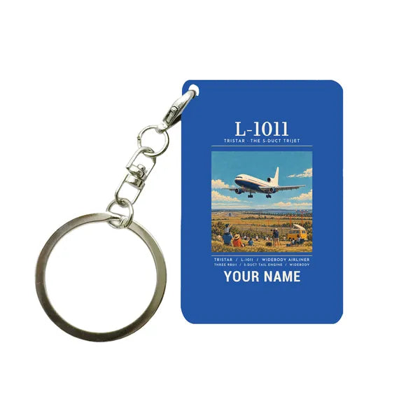 L-1011 TriStar - Poster + Name - Key Chain - Blue