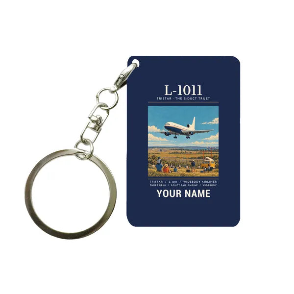 L-1011 TriStar - Poster + Name - Key Chain - Navy Blue