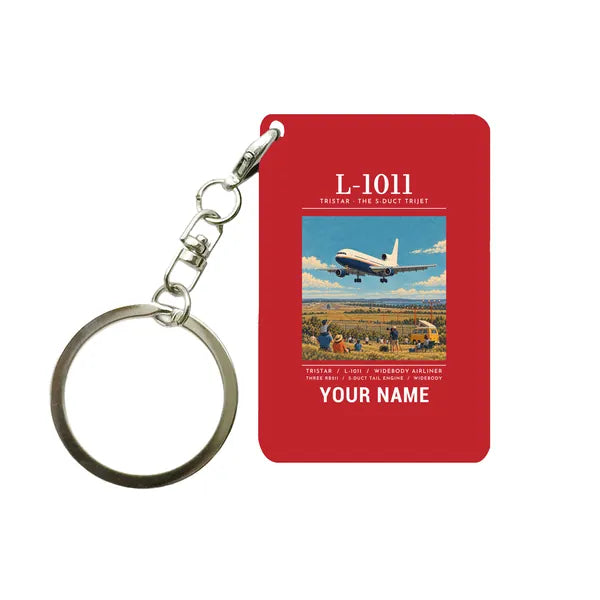 L-1011 TriStar - Poster + Name - Key Chain - Red