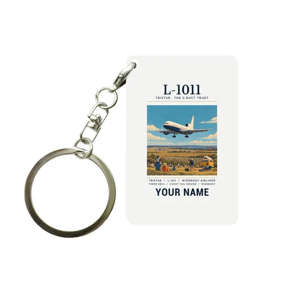 L-1011 TriStar - Poster + Name - Key Chain - White