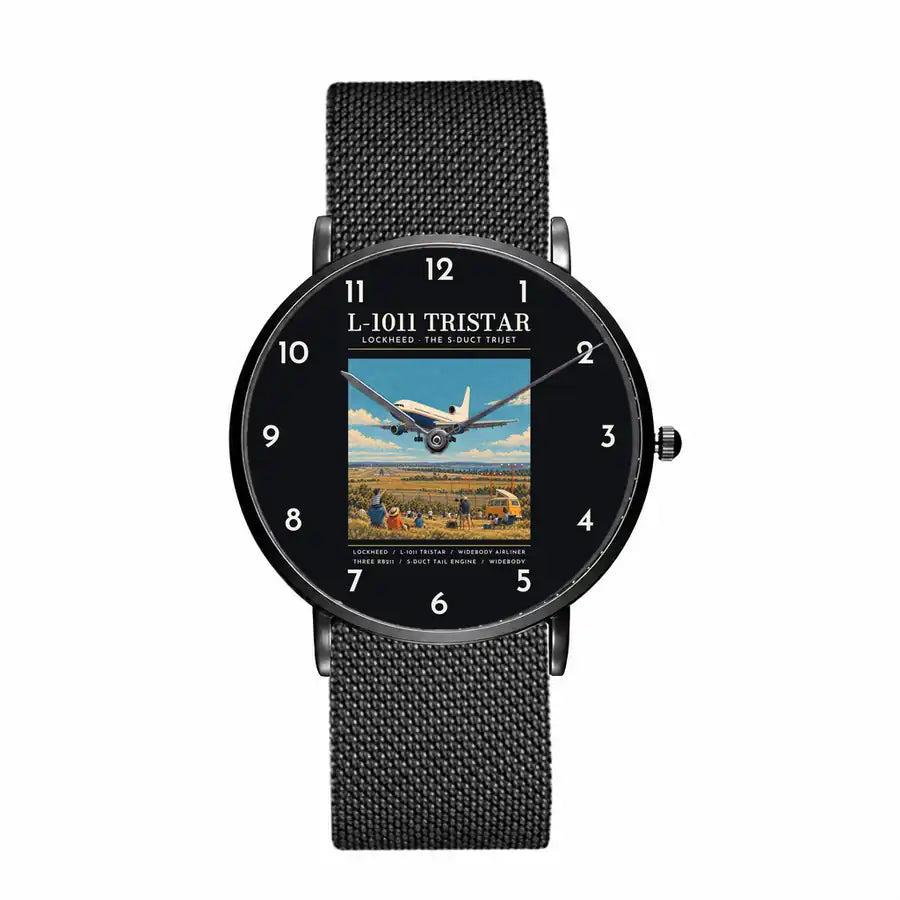L-1011 TriStar - Poster - Slim Mesh - Black and Stainless Steel Strap