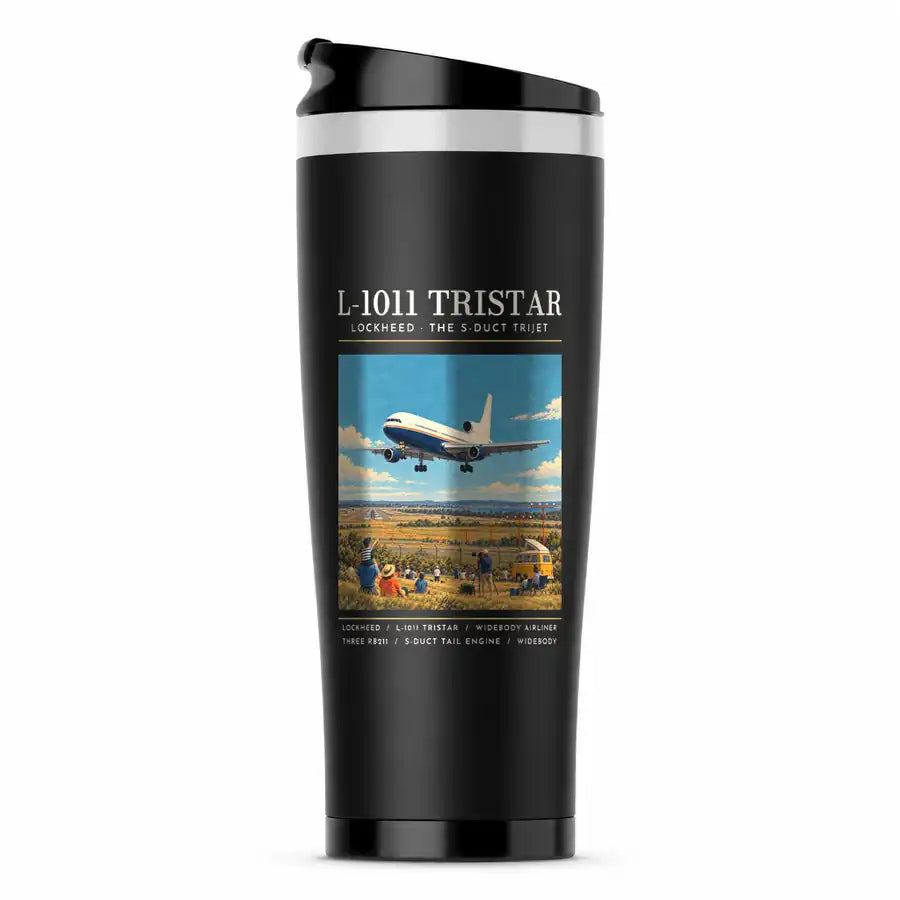 L-1011 TriStar - Poster - Stainless Steel (No Holder) - Black