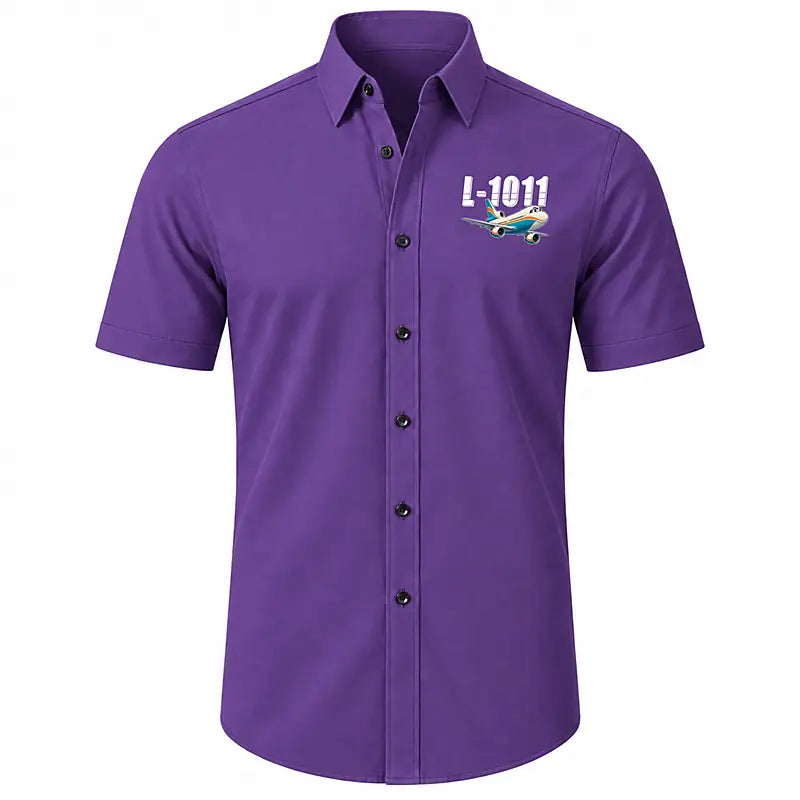 L-1011 TriStar - Short Sleeve Shirt - Cartoon - Purple