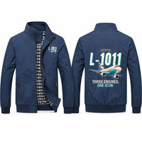 Thumbnail for Lockheed L-1011 TriStar Stylish Jackets - Stand Collar - Cartoon - Navy Blue