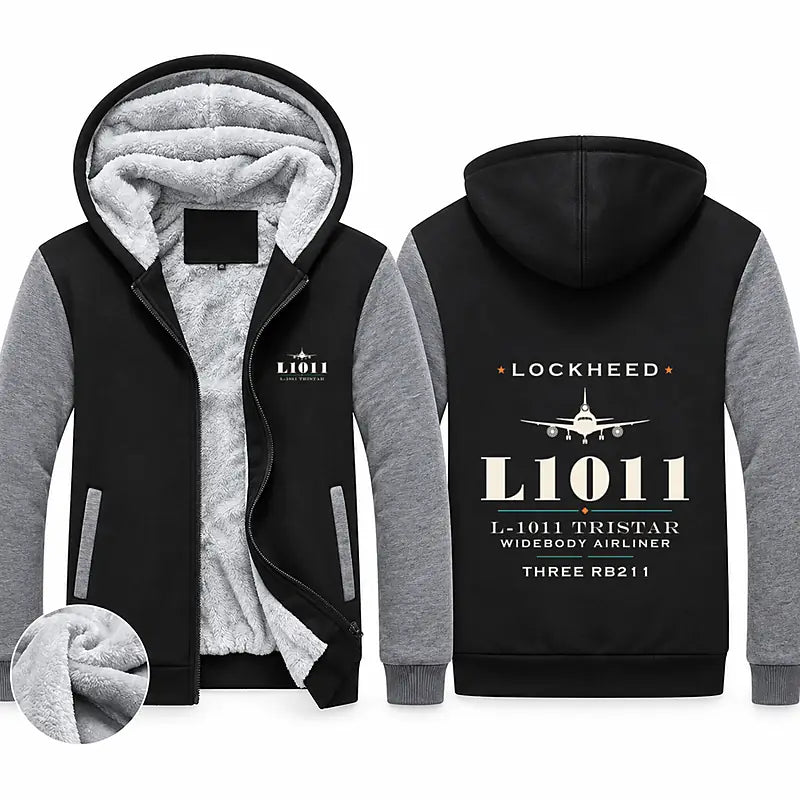 Lockheed L-1011 TriStar Zipped Sweatshirts - Heritage - Black & Gray