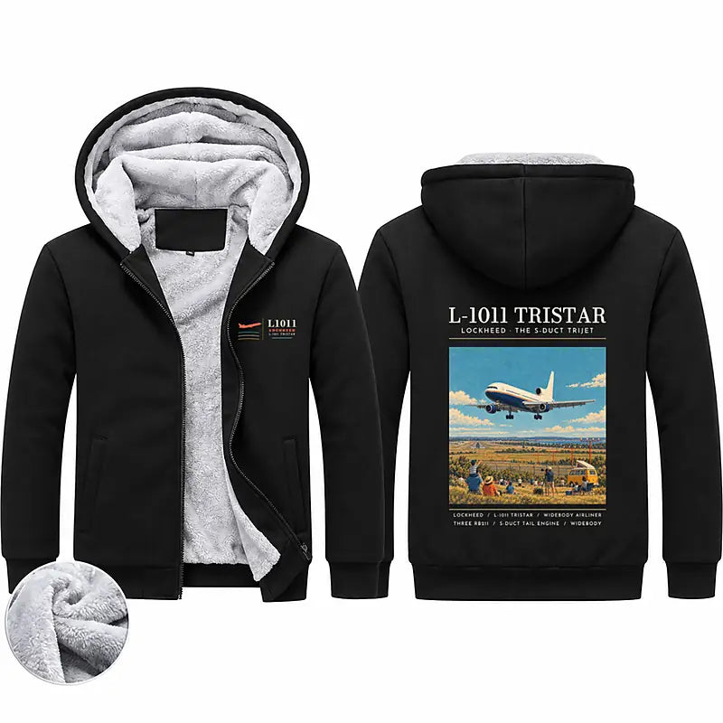 Lockheed L-1011 TriStar Zipped Sweatshirts - Poster - Black