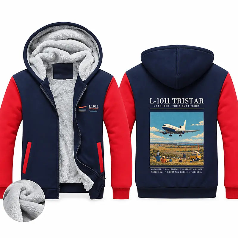 Lockheed L-1011 TriStar Zipped Sweatshirts - Poster - Navy & Red