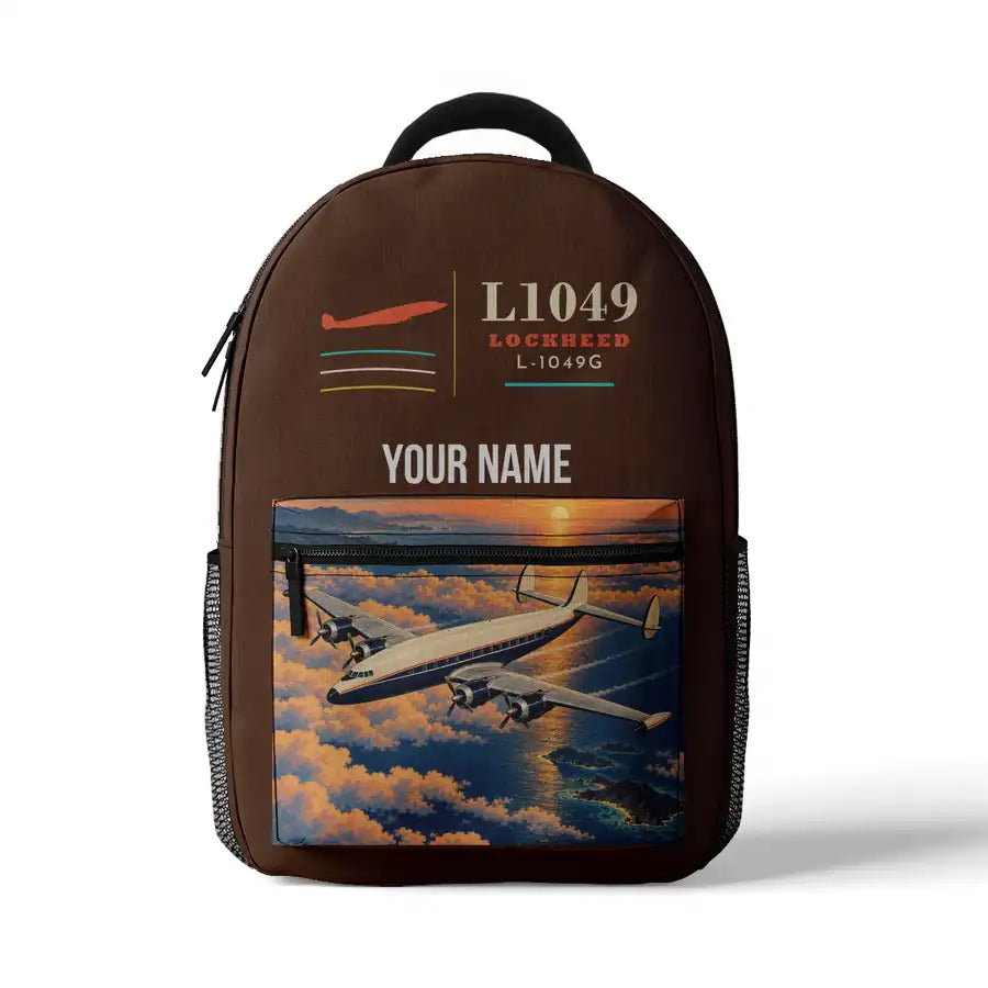 Lockheed L-1049G Super Constellation - 3D Backpack - Brown + Name