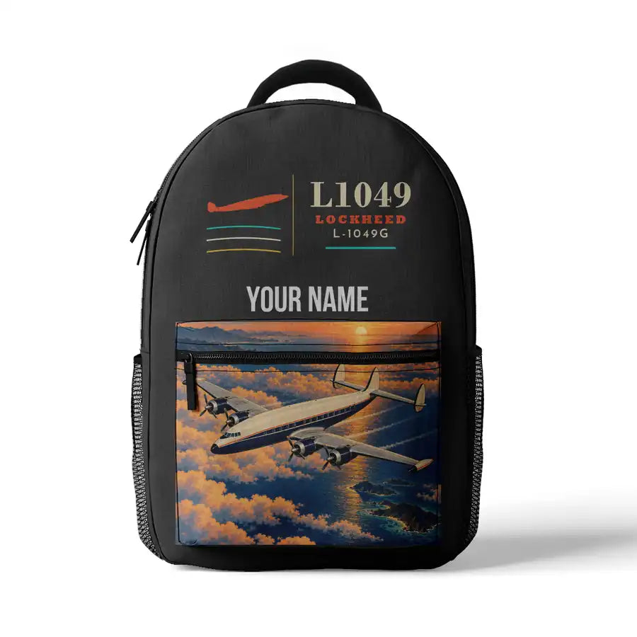 Lockheed L-1049G Super Constellation - 3D Backpack - Gray + Name