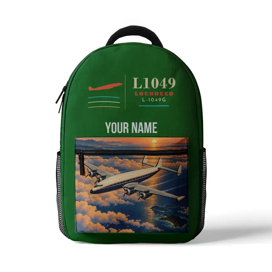 Lockheed L-1049G Super Constellation - 3D Backpack - Green + Name