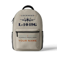 Thumbnail for Lockheed L-1049G Super Constellation - 3D Backpack - Heritage + Name - Beige