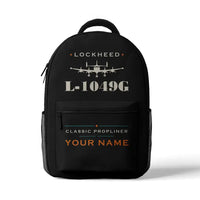 Thumbnail for Lockheed L-1049G Super Constellation - 3D Backpack - Heritage + Name - Black