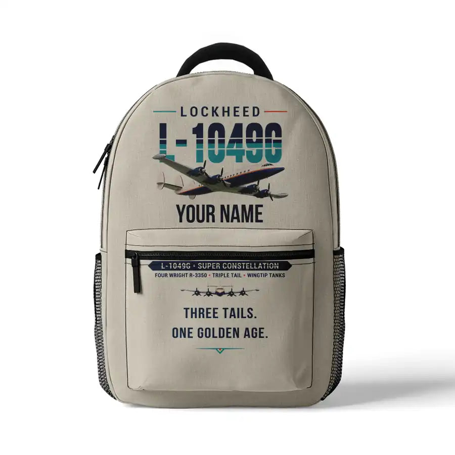 Lockheed L-1049G Super Constellation - 3D Backpack - Original + Name - Beige