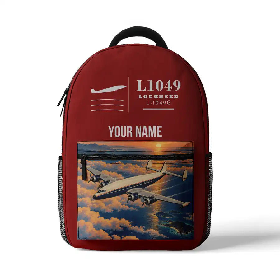 Lockheed L-1049G Super Constellation - 3D Backpack - Red + Name