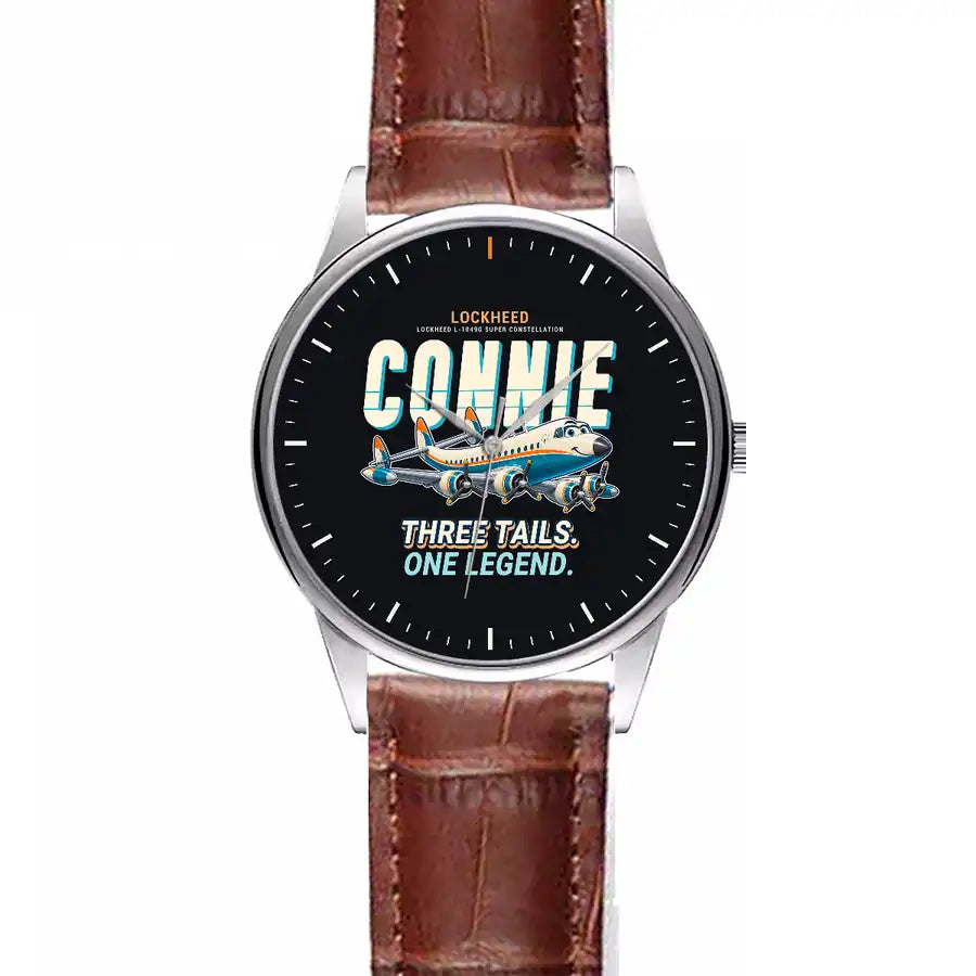 L-1049G Super Constellation - Cartoon - Leather Strap - Striped Brown Leather Strap