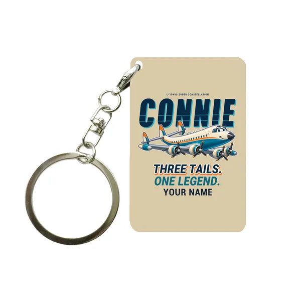 L-1049G Super Constellation - Cartoon + Name - Key Chain - Beige