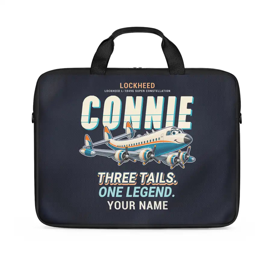 Lockheed L-1049G Super Constellation - Cartoon + Name - Laptop Bag