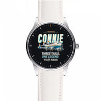 Thumbnail for L-1049G Super Constellation - Cartoon + Name - Leather Strap - White Leather Strap