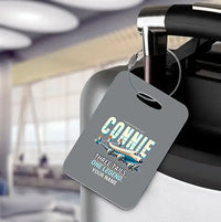Thumbnail for L-1049G Super Constellation - Cartoon + Name - Luggage Tag - Gray