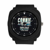 Thumbnail for L-1049G Super Constellation - Cartoon + Name - Rubber Strap - Black