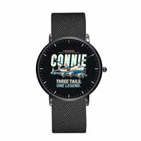 Thumbnail for L-1049G Super Constellation - Cartoon - Slim Mesh - Black and Stainless Steel Strap